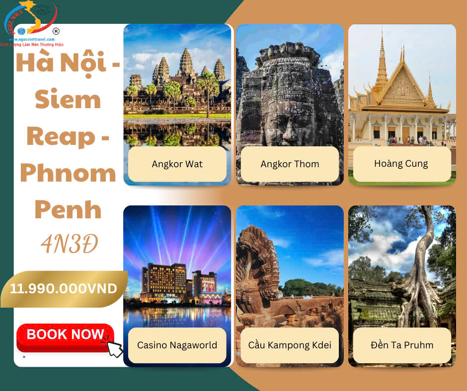 TOUR CAMPUCHIA - HÀ NỘI – SIEM REAP – PHNOM PENH